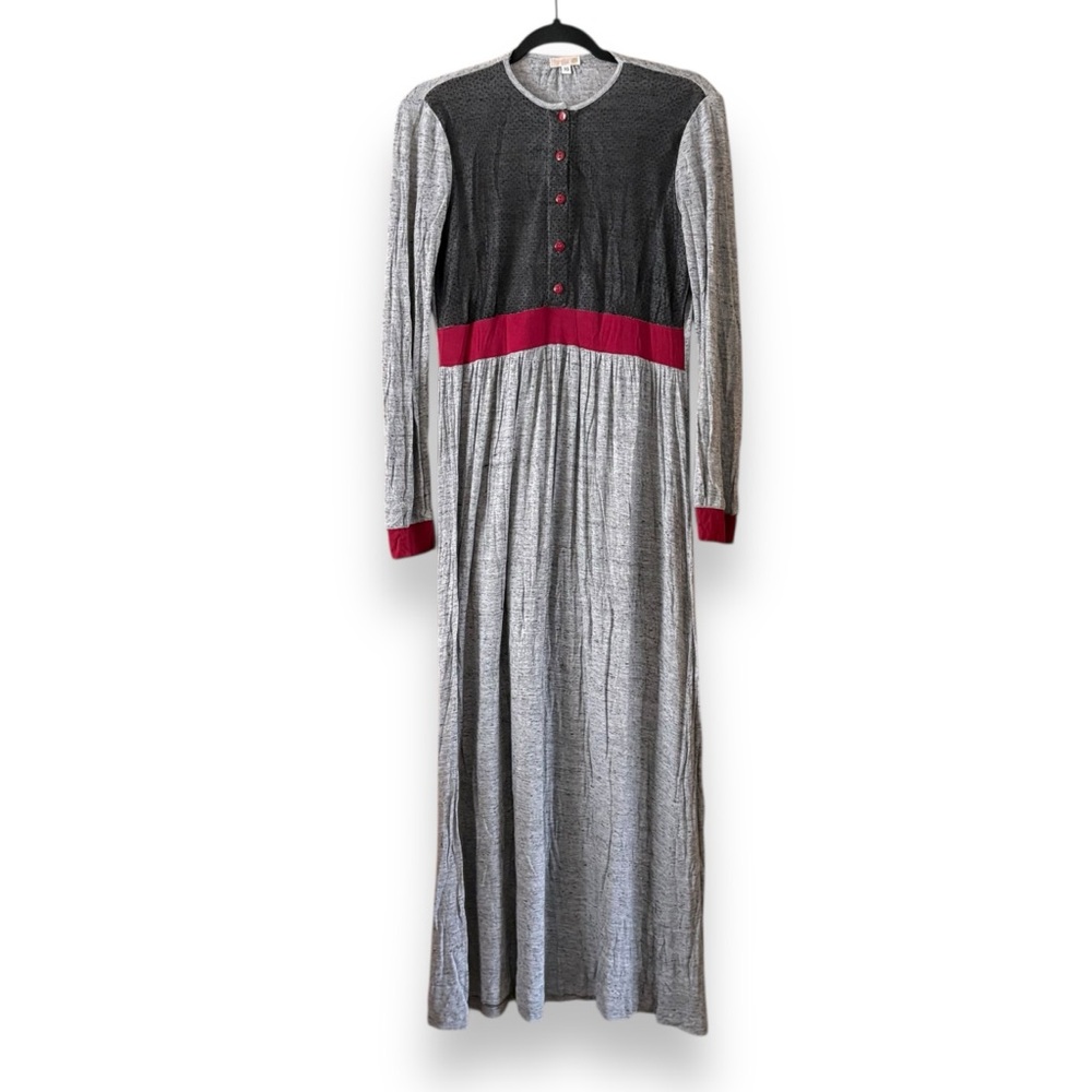 Rosella Nursing Maxi Long Sleeve Nightgown Gray Size XS Modest Maternity